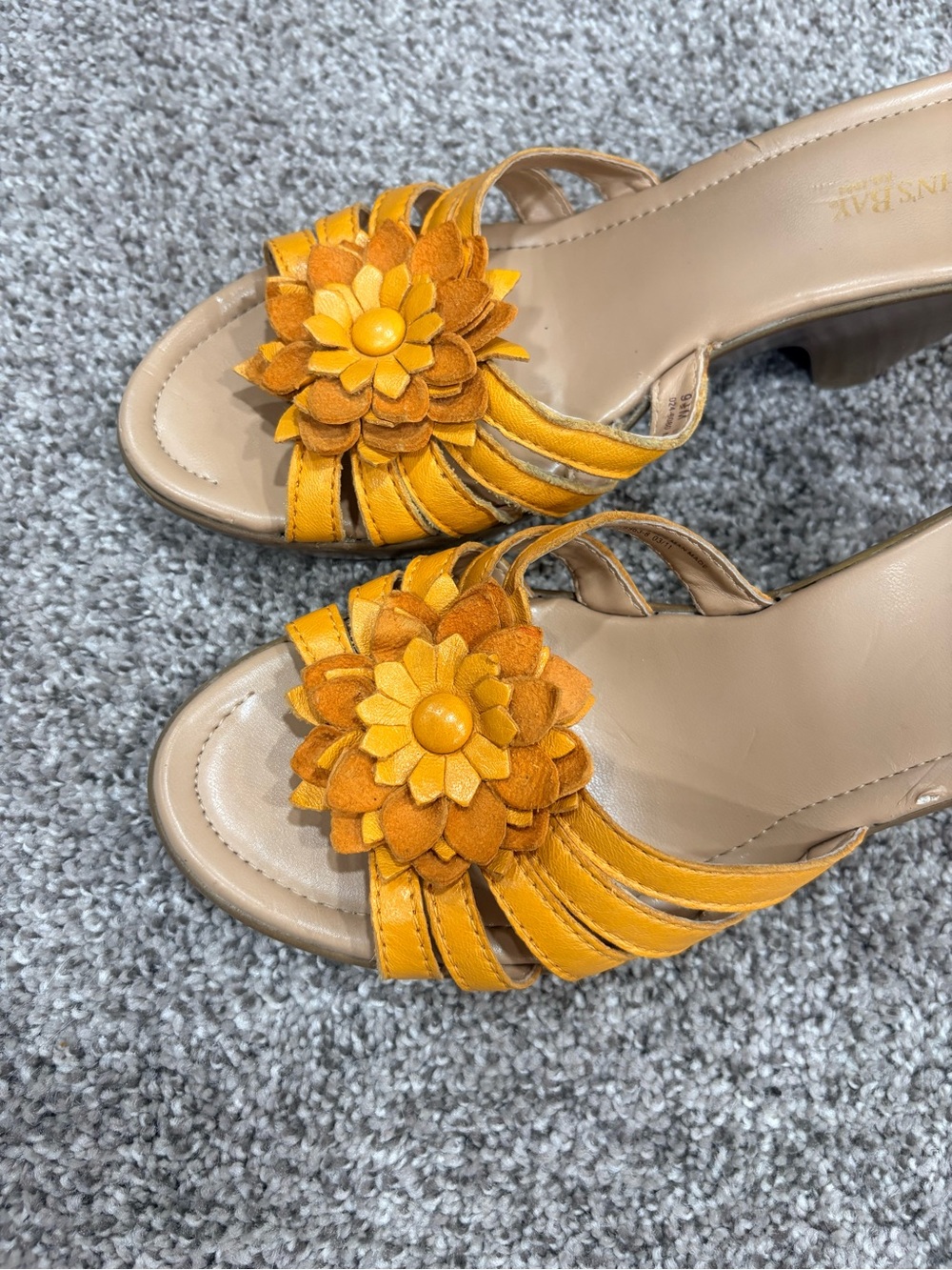 St. John's Bay Yellow Floral Slide Mules - Picture 4 of 9